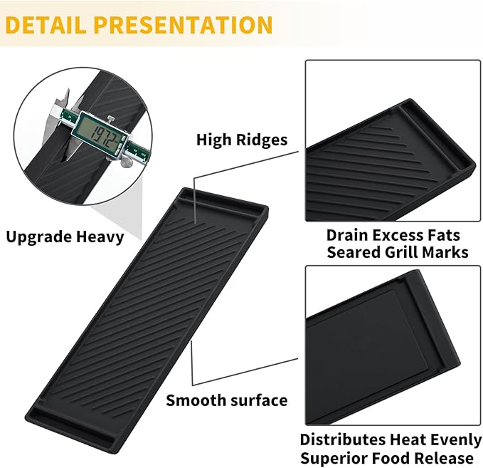 DG61-00859A Griddle Replacement Parts for Samsung Stove Parts Top Griddle Plate Samsung Gas Range Reversible Cast Iron Center Griddle Flat Top Pan NX58H5600SS NX58F5500SS DG61-00563A 1 Pack