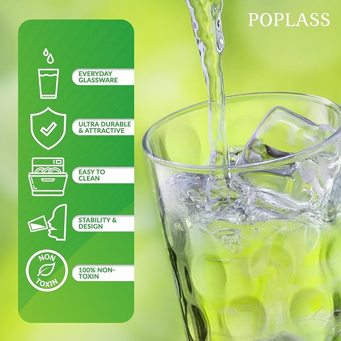 Melrose 18-Piece Family Drinking Glasses Set - Drinking Glassware Set with Highball Cooler, DOF (Double Old Fashioned), and Juice Glasses - 6 Each
