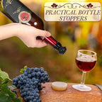 Honoson 6 Pieces Wine Stopper Resealable Pump Vacuum Silicone Saver Practical for Kitchen Supplies Bottle Tools (Black)