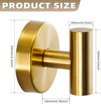 Suction Cup Hooks for Shower - Bathroom Reusable Hooks for Towels, Robes & Loofah - No-Drill Mounting on Kitchen,Walls,Metal,Glass,Mirrors,Tile & Smooth Non-Porous Surfaces (4, Brushed Gold)
