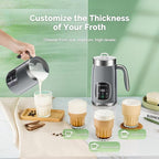Milk Frother, Maestri House Variable Temp and Froth Thickness Milk Frother and Steamer, 14.1OZ/400ML Smart Touch Control Foam Maker, Memory Function for Latte, Warm Milk