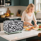 Leopard Print Toaster Oven Dust Cover, Heat-Resistant Case for Toaster Oven, Heavy Duty Washable Dust Cover Fit Most Small Appliance, (Small-14.5*18.46*9 inches)