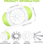 Supercenter Apple Cutter, Apple Corer and Slicer - Stainless Steel Apple Corer - 4.72 Inch Apple Slicer Tool with 12 Super Sharp Blades, lightweight Apple Slicer and Corer with Anti-slip Handle