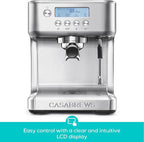CASABREWS Ultra Espresso Machine with LCD Display, Espresso Maker with Powerful Milk Frother, Customizable Brewing Temperature, Provides Barista-Level Lattes and Cappuccinos, Gift for Men & Women