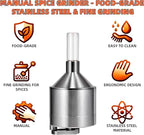 Silver Spice Grinder - Manual Spice Grinder for Home Kitchen Use