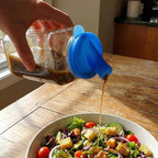 kitchentoolz Orange 16oz Glass Salad Dressing Bottle – Salad Dressing Container Glass with Non-Metal Silicone Spout for Marinades, Oil, Sauce