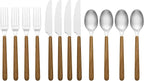 Oneida 898350 24/7 Outdoor Living 12-Piece Flatware Set, Mirror/Faux Wood