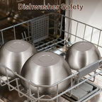 Gronivex Stainless Steel Mixing Bowls Set of 3 (1.5, 2.2, 3.4 Qt) - Food Grade 304, Nesting Design, Dishwasher Safe for Baking, Salad Prep & Cooking