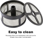 1 Pcs Reusable 7-14 Cup Coffee Filter for Percolator Coffee Pot Electric, Replaces Paper Coffee Filters, BPA Free - Disk/Wraparound Percolator Coffee Filters (Black)