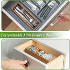 DRASTAR Tea Bag Organizer, Acacia Tea Bag Holder, Tea Storage Containers with 3 Slots, Wooden Tea Storage Accessories, Mini Tea Bag Caddy Box for Countertop