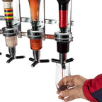 3 Bottle Wall Mounted Liquor Dispenser Bar Butler Bracket Solo Optic Spirit Wine Beer Alcohol Bottle Beverage Stand Revolving Nozzle Drinkware Set