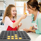 Beasea Mini Brownie Bite Pan with Dividers, 2 Pack 48 Mini Small Tiny Cup All Edges Non Stick Square Cupcake Baking Sheet Tin Tray Carbon Steel Bakeware Individual Baking Muffin Pan - Black