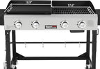 Royal Gourmet GD401 Portable Propane Gas Grill and Griddle Combo with Side Table | 4-Burner, Folding Legs,Versatile, Outdoor | Black 66 Inch