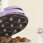 Electric Cake Pop Maker – Nonstick 12 Cake Pop and Donut Hole Baker, Fast Baking with Indicator Lights & Cool Touch Handle, Purple