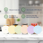 NIHOME Silicone Jar Opener – 6 Inch Large Anti-Slip Grip Pads, Premium 100% Food-Grade Silicone, Stylish Designer Colors, Multi-Purpose Heat-Resistant Mat & Coaster, Set of 6 (Light Candy Colors)