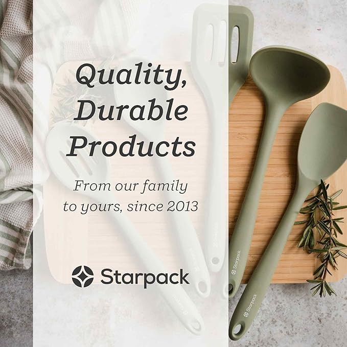 Starpack 'Stir & Serve' Silicone Cooking Utensils Set (5 Pcs) - 10.5" - Kitchen Utensil Set Heat Resistant to 600°F - Kitchen Utensils for Nonstick Cookware - Silicone Utensil Set for Mixing & Cooking