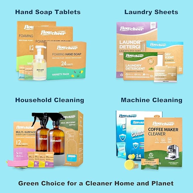 Free & Clear All Purpose Cleaner Refills – Non-Toxic Multi-Surface Cleaning Tablets (12 Pack) Makes 192 Fl Oz Spray Cleaner for Home & Kitchen – Unscented