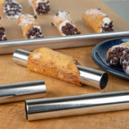 Non-stick Cream Horn Molds Stainless Steel, FantasyDay 4.72 inch Large Size Cannoli Tubes Kit Pack of 12 Baking Cones Pastry Roll Horn Croissant Mold - Christmas Anniversary Free Standing Cone Shape