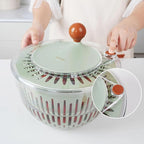 Easy Spin Manual Salad spinner vegetable dryer and drainer, fruit cleaner spinner with bowl