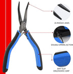Fish Bone Pliers/Tweezers Stainless Steel Curved With Non-Slip Grip Black
