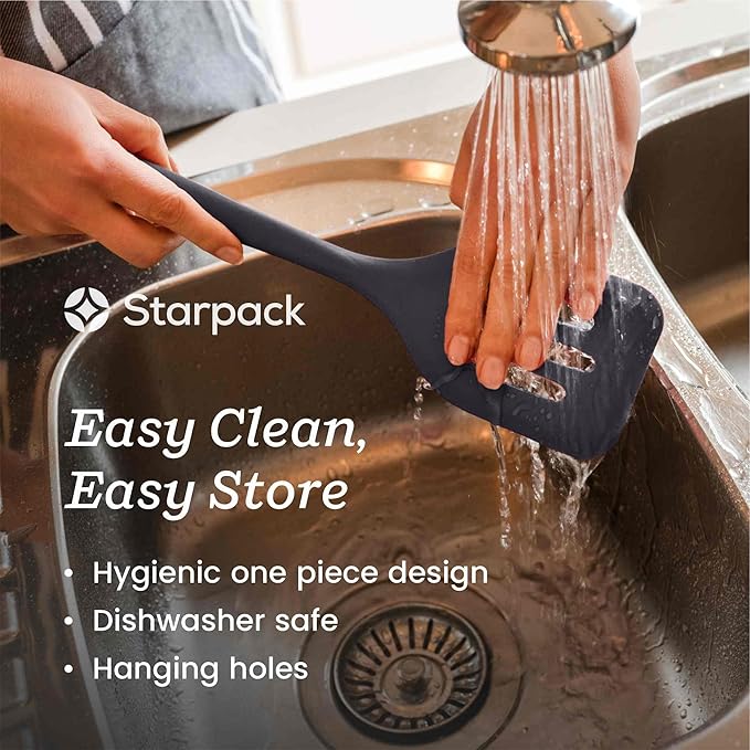 Starpack 'Like a Boss' XL Premium Silicone Cooking Utensils Set (6 Pcs) 13" - Heat Resistant Kitchen Utensils 600°F - Non-Stick Silicone Utensil Set - Large Kitchen Utensils Set for Cooking & Serving