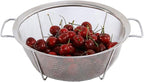 AJIODA Stainless Steel Mesh Colander Strainer Basket, 4 Quart Fine Mesh Net Colander with Heavy Duty Handles & Wide Rim & Resting Feet for Strain, Drain, Rinse, Fry, Steam or Cook Vegetables & Pasta