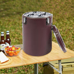 Eapmic 42.27Qt Insulated Food Container, Stainless Steel Container, 40L Commercial Soup Carrier 15 Hours Heat Preservation for Hot and Cold Food Storage Restaurant Canteen Home Lunch Use (Brown, 40L)
