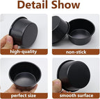 8PCS Nonstick Muffin Pans Carbon Steel Pudding Cups, Individual Cupcake Popove Pans for Baking Muffins, Cheese Pudding, Egg Tarts