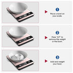 Mik-Nana Food Scale, 11lb Digital Kitchen Scale with LCD Display 6 Units Tare Function, Stainless Steel Weight Grams and Ounces for Baking, Cooking and Meal Prep (Batteries Included)