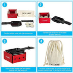 TAMARIT Personal Raclette Grill- Portable Candlelight Raclette Cheese Melter with Non-Stick Pan & Spatula - Small Raclette Machine for One Person, Picnic, Camping & Home, Red