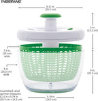 Farberware Small Pro Salad Spinner, 3.16 Qt Lettuce Spinner with Pump Mechanism, Colander Basket and Non-Slip Base - Compact Fruit Washer Spinner Bowl for Singles and Couples