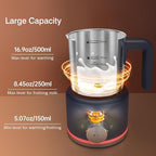 SIMPLETASTE Milk Frother, 4 in 1 Electric Milk Steamer, 16.91oz/500ml Automatic Warm and Cold Foam Frother for Coffee, Latte, Macchiato, Cappuccino, Hot Chocolate, Easy to Clean