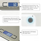Digital Shipping Scale,Stainless Steel Panel, Accurate Portable Postal Scale for Packages, Small Business,Kitchen, Food, Handmade, Liquids, and Boutique (Stainless Steel Battery (5kg/1g))