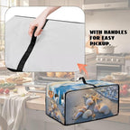 Beach Starfish Shell Print Toaster Oven Scratch-resistant Cover, Heat-resistant Small Appliance Cover for Kitchen Counter with Storage Pockets (Large-18.5 * 22.5 * 12.99 inches)