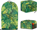 Monstera Leaves Small Appliance Covers 3 Pcs Set Waffles Maker Oven Dust & Blender Cover with Top Handle & Crock Pot Dust Cover Fingerprint Protection