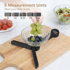 Folding Food Scale, Digital Kitchen Scale, Portable Food Scale Travel Scale for Food, Collapsible Mini Pocket Scale Grams and Ounces, Ideal for Diet Calorie Control Compact Kitchen (Black)