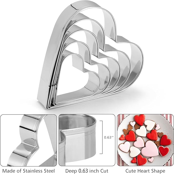 Accmor Measuring Cups & Spoons Set, 10 Pack Plastic Cooking Baking Tools With 5 Pack Stainless Steel Cookie Cutters, Stackable Kitchen Gadgets Nesting Measure Cups Handle for Dry Liquid Ingredients