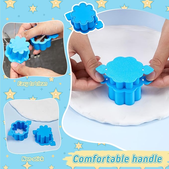 LemonRoad 4 Cake Pop Molds Sets with 100 Paper Sticks Cake Pop Cutter and Pusher 3D Printed Mold Shapes Press Star Heart Round Flower Baking Tools Kit for Birthday Wedding Party Desserts