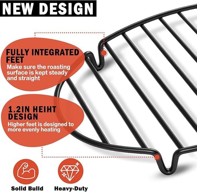 Roasting Rack for Roasting Pan, Heavy Duty Oven Rack Insert for Turkey Roasting Pan, Fit for Oven Cooking (12.4"x 8.5")