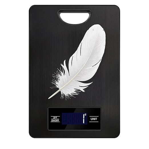 Digital Kitchen Scale and Food Weight Scale with Hang Loop, 11lb Baking Scale for Home and Kitchen, Precise Scales with Grams and Ounces, Stainless Steel (Black)