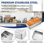 TeamFar Loaf Pans for Baking, 9 x 5 Inch Stainless Steel Loaf Bread Pans Tins for Homemade Bread/Brownies, Healthy & Sturdy, Oven & Dishwasher Safe - Set of 12
