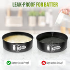 Vakoo 4+7+9 Inch Springform Pan - Nonstick, Leakproof Cheesecake Pan for Baking, Easy Release, No Parchment Paper Needed, Set of 3