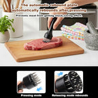 2 Pack Meat Tenderizer Set with Cleaning Brush, 21 Needle Stainless Steel Meat Tenderizer Tool Plus Small Square Head Meat Hammer for Chicken, Steak and Beef Preparation, Black Storage Bag Included
