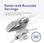 New Star Foodservice 34721 One-Piece Cast Aluminum Flat Bottom Bar Ice Flour Utility Scoop, 24-Ounce, Silver