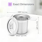 Stainless Steel Tea Infuser for Loose Leaf Tea – Extra Fine Mesh Strainer with Heat Proof Double Handles & Lid, Reusable Filter Fits Mugs, Cups & Teapots, White