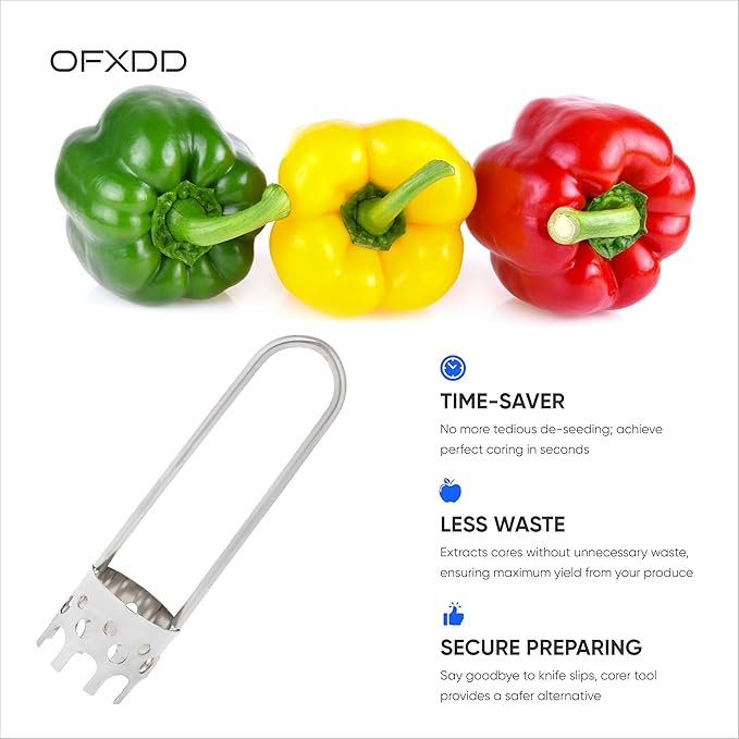 Fruit Core Remover - Stainless Corer - Cabbage Onion Cucumber Corers - Steel Seed Removal