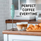 Zulay Kitchen Patented Tornado Triple Whisk Milk Frother with 4 Duracell Batteries – Handheld Foam Maker for Coffee, Lattes, Matcha & Hot Chocolate – Rich, Creamy Froth in Seconds - Mint