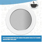 6 Pieces Moka Pot Replacement Cup Gasket with 2 Pcs Stainless Filter Silicone Moka Express Replacement Seals Funnel Kits Compatible Espresso Coffee Maker Parts(1-cup)