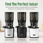 Kuvings AUTO10 Cold Press Juicer Machine – Self-Feeding for Hands-Free Use – Easy to Clean, Quiet 240W Motor, 100 oz Large Masticating Juicer – Designed for Silky Juice with Low Pulp – Matte Black