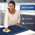 KitchenClouds Kitchen Mat Cushioned Anti Fatigue Kitchen Rug 17.3"x39" Water Resistant Non Slip Kitchen Rugs and Mats Standing Desk Mat Comfort Floor Mats for Kitchen House Sink Office (Blue)